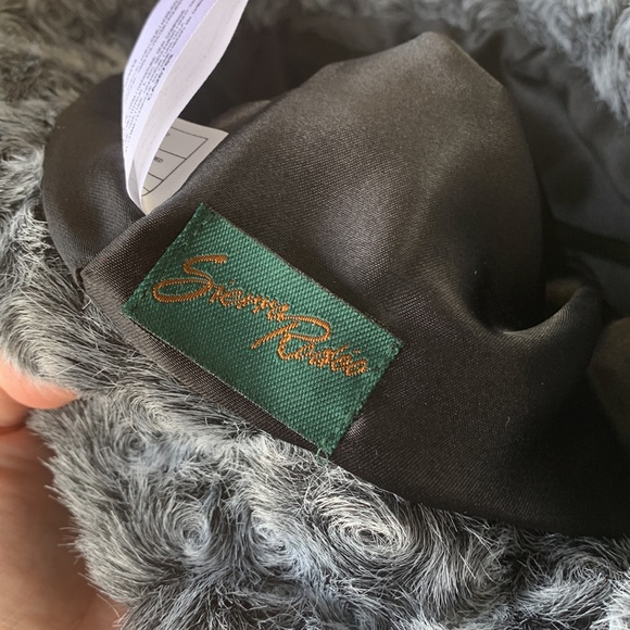 NWT Vintage Bucket Hat Fuzzy Faux Fur Grey Cute Girly Sierra Rodeo - Picture 3 of 5